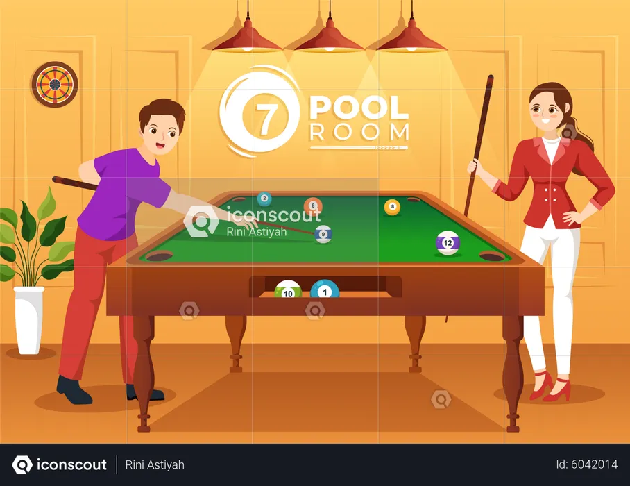 Billiards Game  Illustration