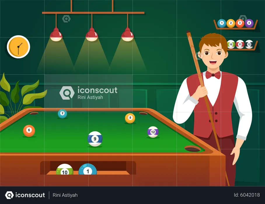 Billiards Game  Illustration