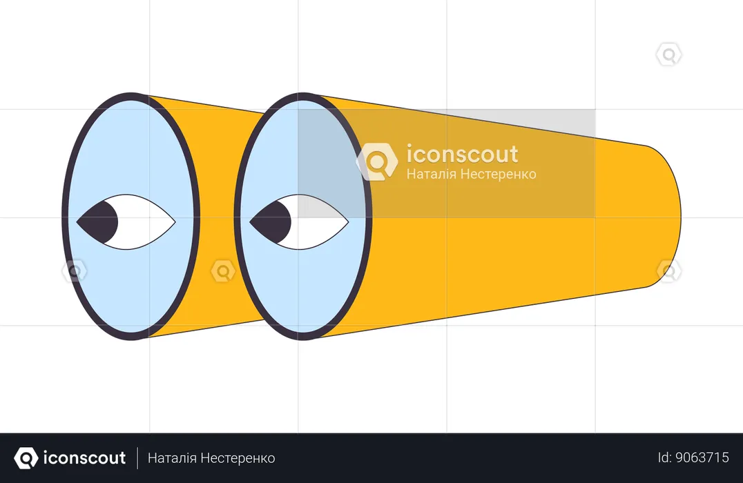 Binoculars with eyes on lenses  Illustration