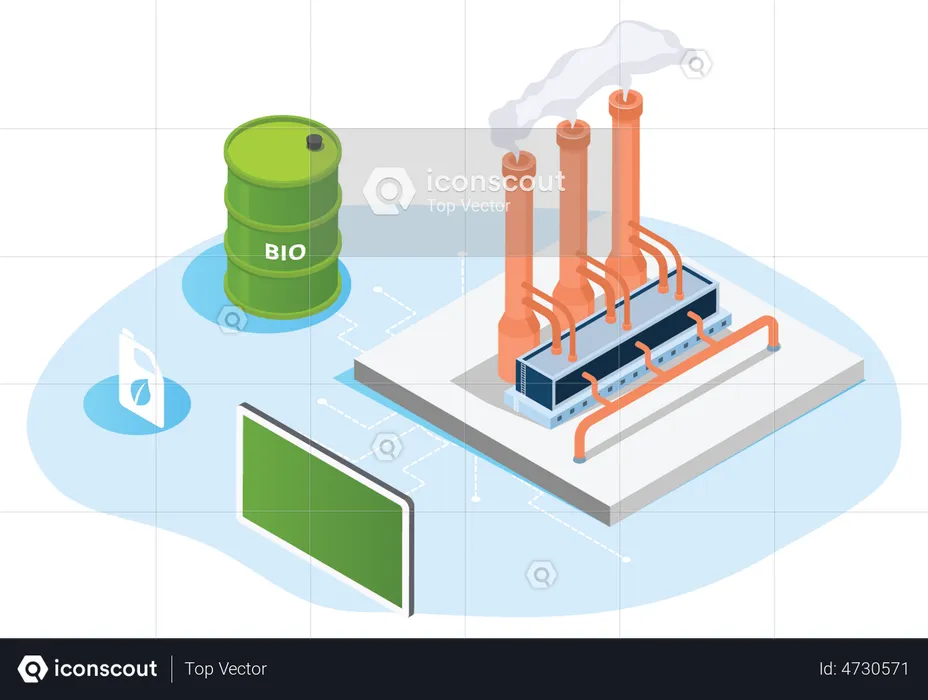 Bio Fuel Production  Illustration