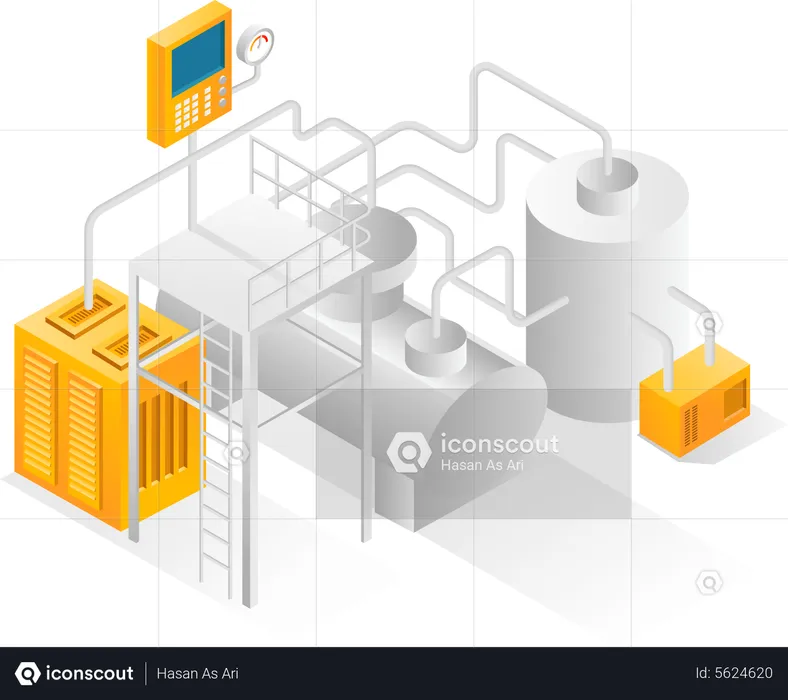 Bio gas machinery  Illustration