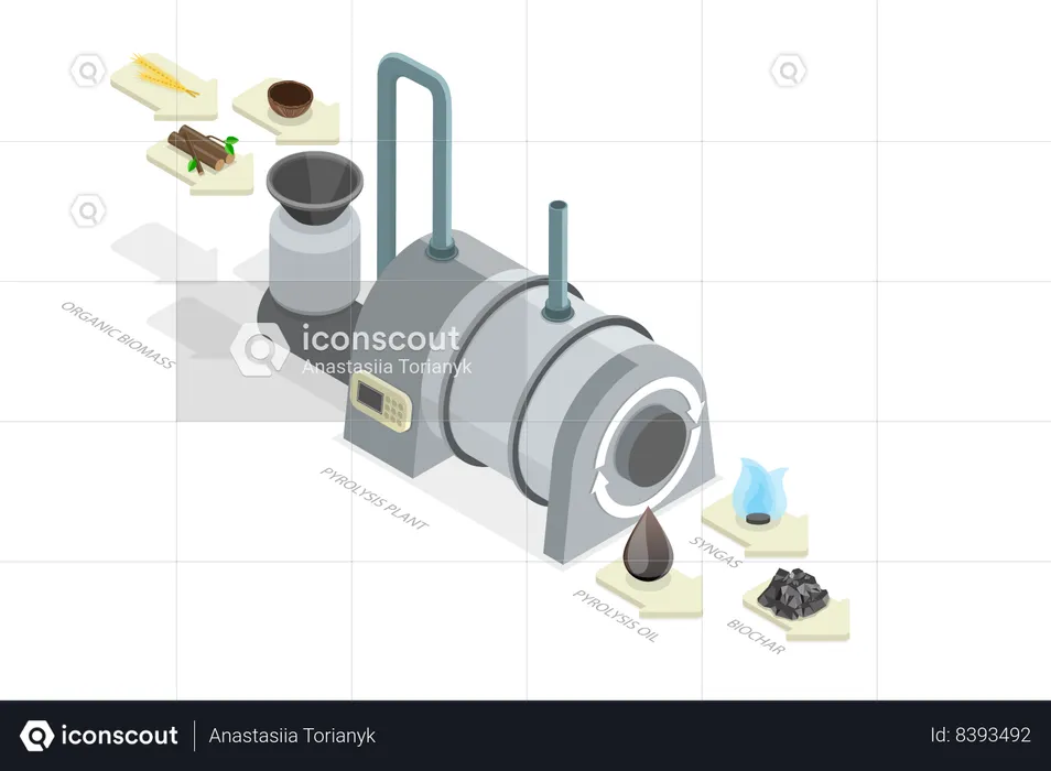 Biochar Production  Illustration