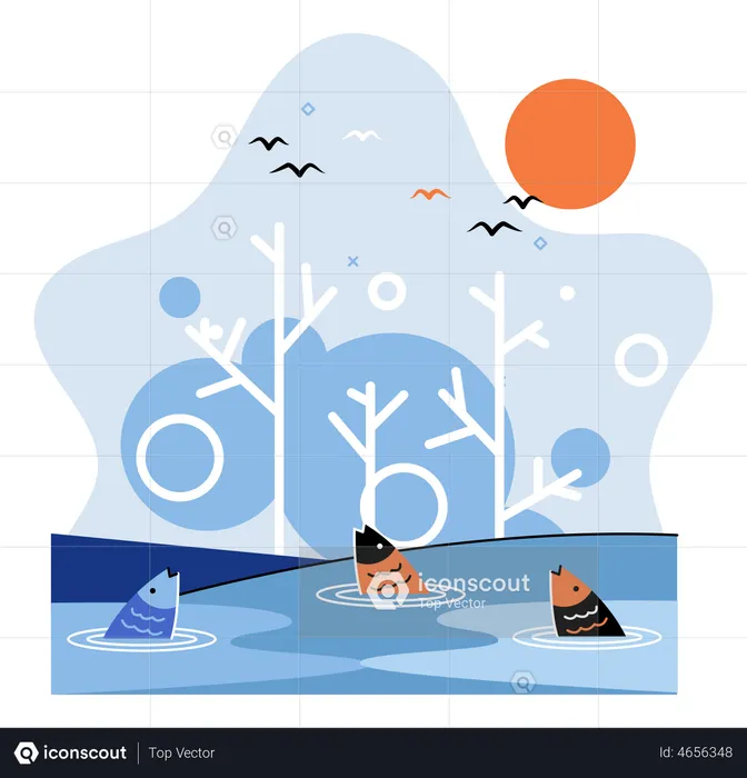 Biodiversität in der Natur  Illustration