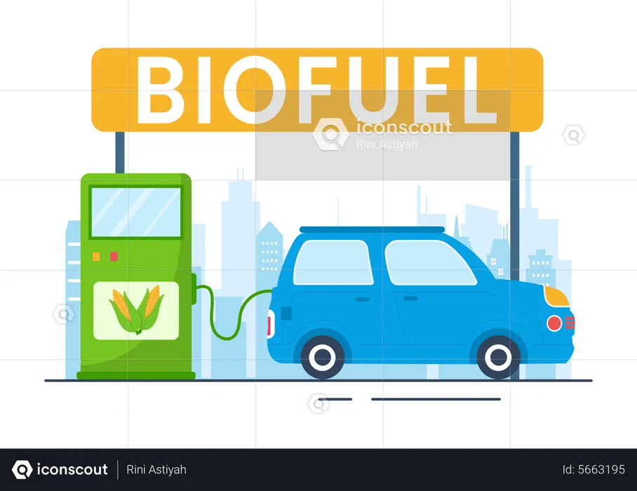 Biofuel car  Illustration