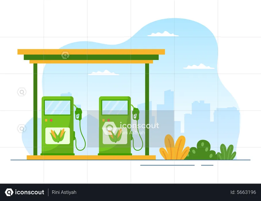 Biofuel station  Illustration