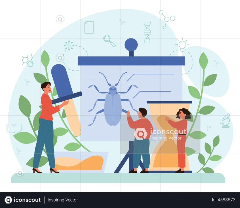 Biological experiment on cockroach  Illustration