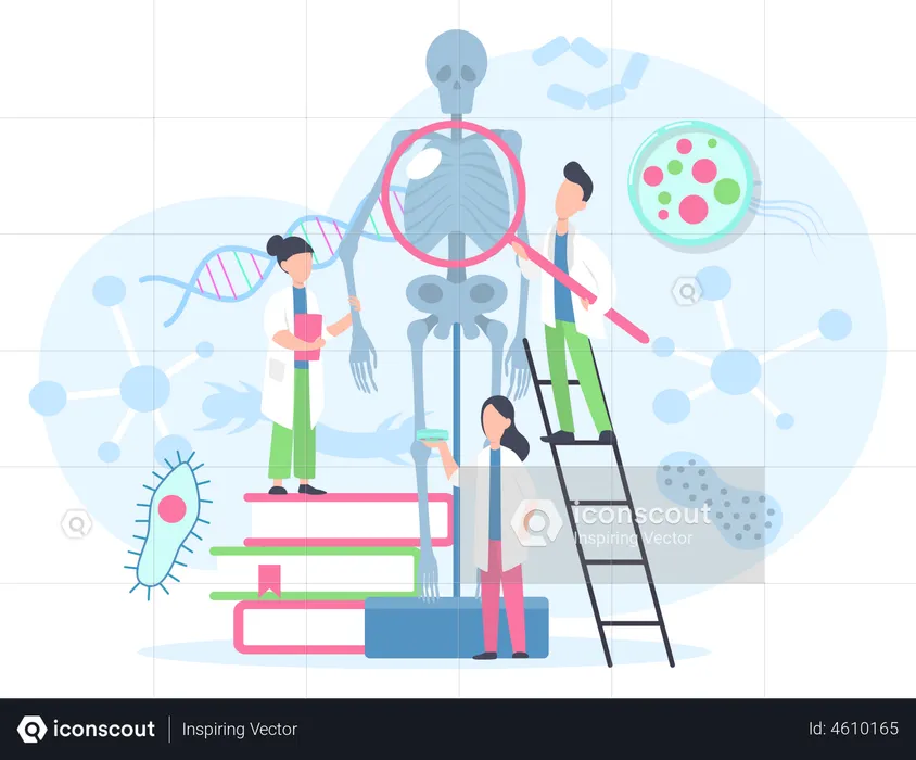 Biologieunterricht in der Schule  Illustration