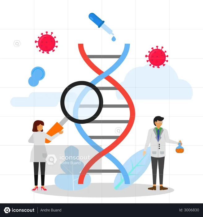 Biologisches Experiment mit DNA  Illustration