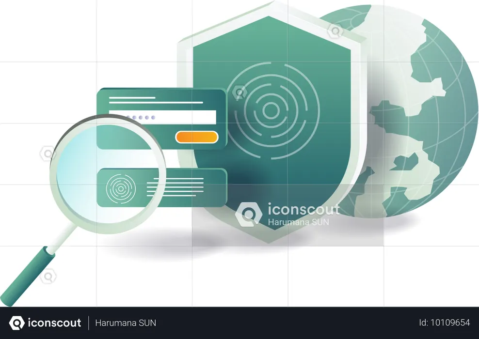 Biometric identification for data security  Illustration