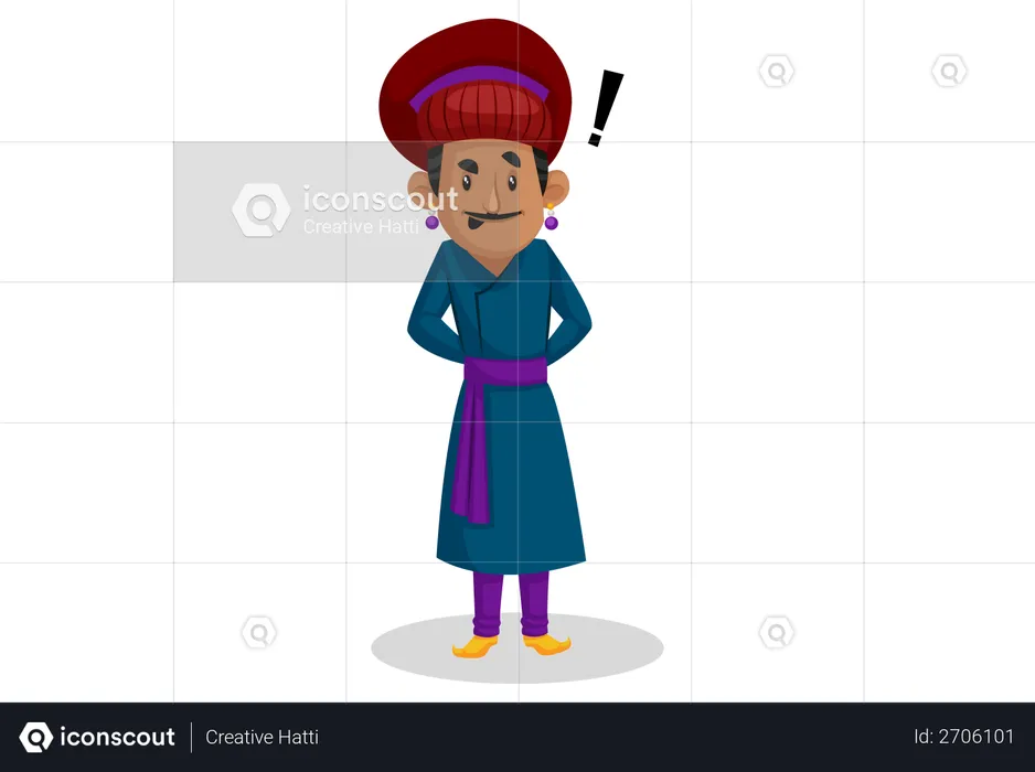 Birbal with doubt  Illustration