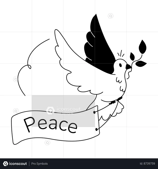 Bird flying with peace sign  Illustration