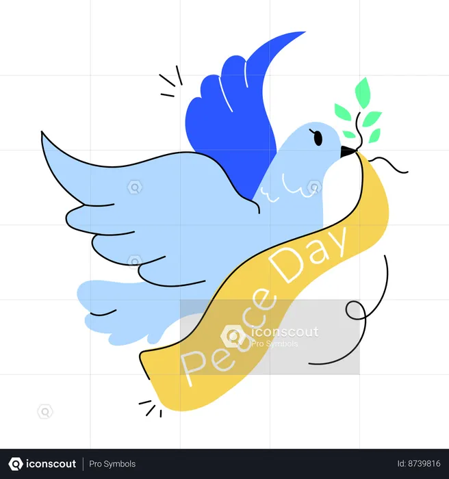 Bird flying with peace sign  Illustration