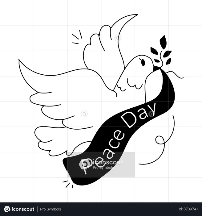 Bird flying with peace sign  Illustration