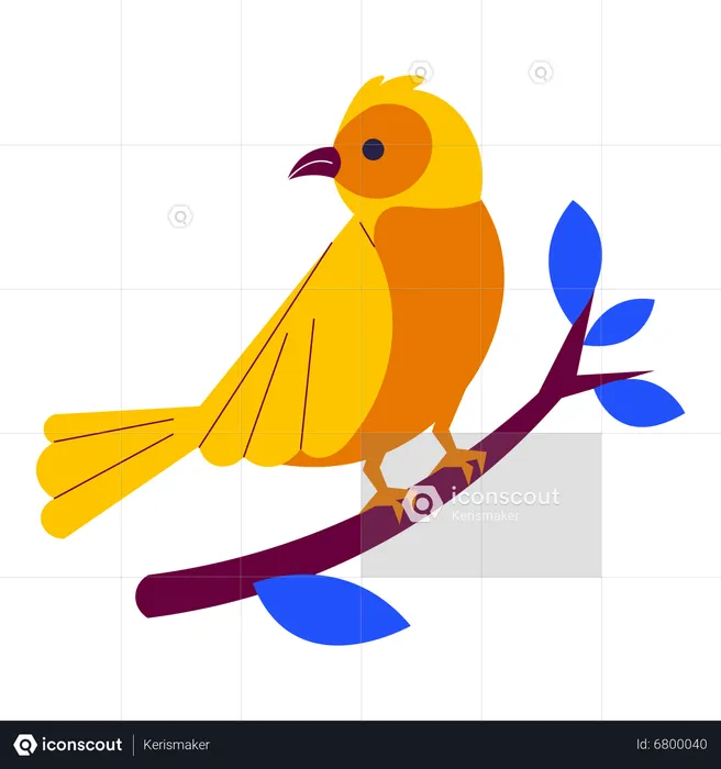 Bird on branch  Illustration