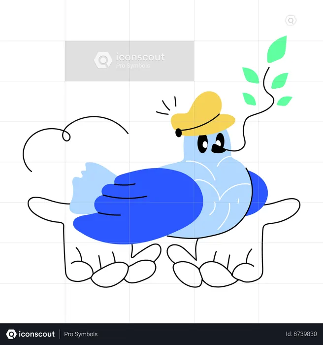 Bird sitting peacefully  Illustration