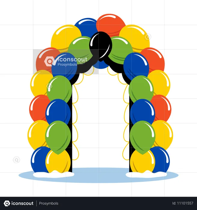 Birthday balloon gate decor  Illustration