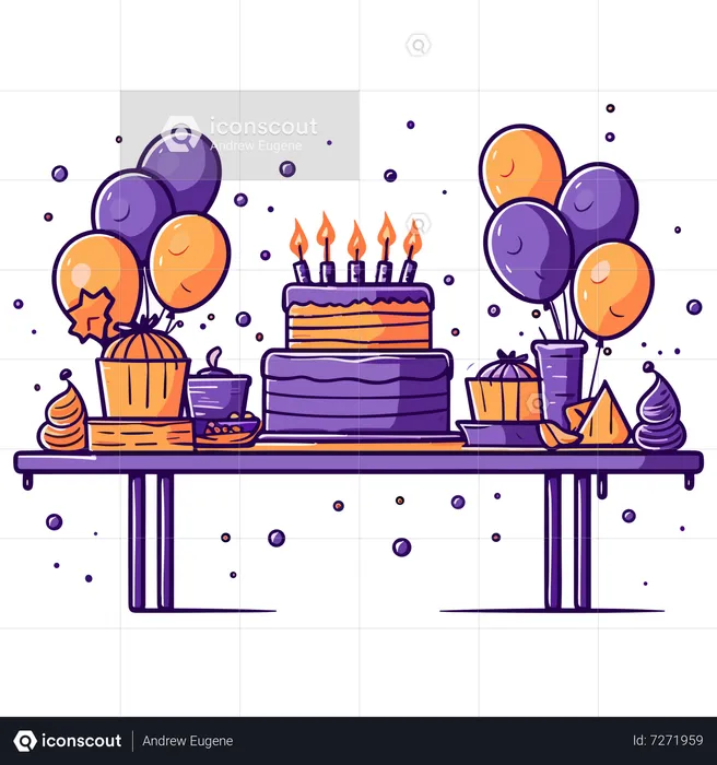 Birthday cake  Illustration