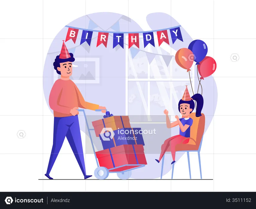 Birthday celebration  Illustration