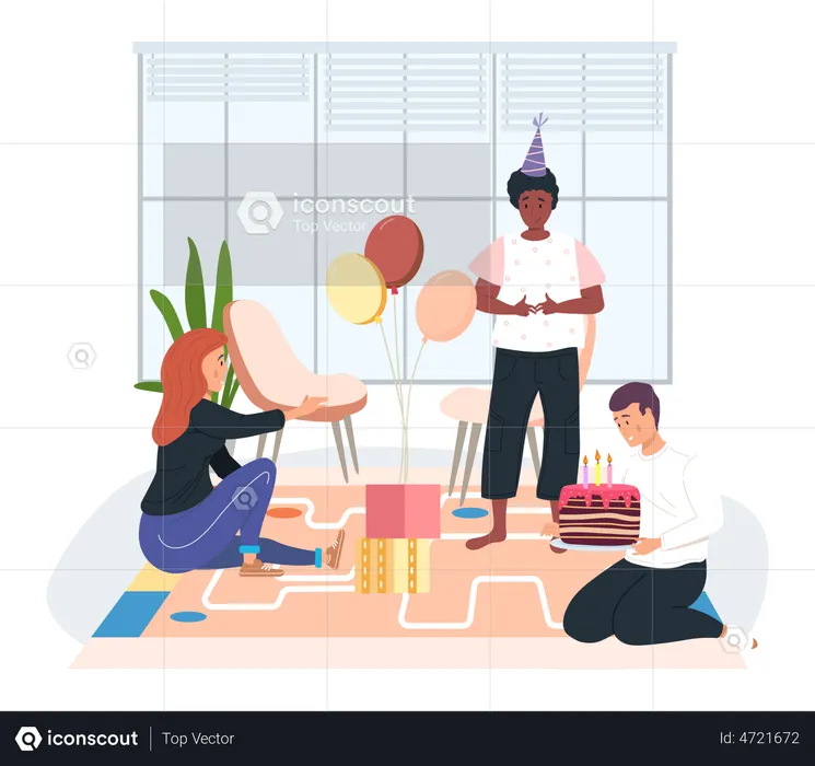 Birthday celebration at office  Illustration