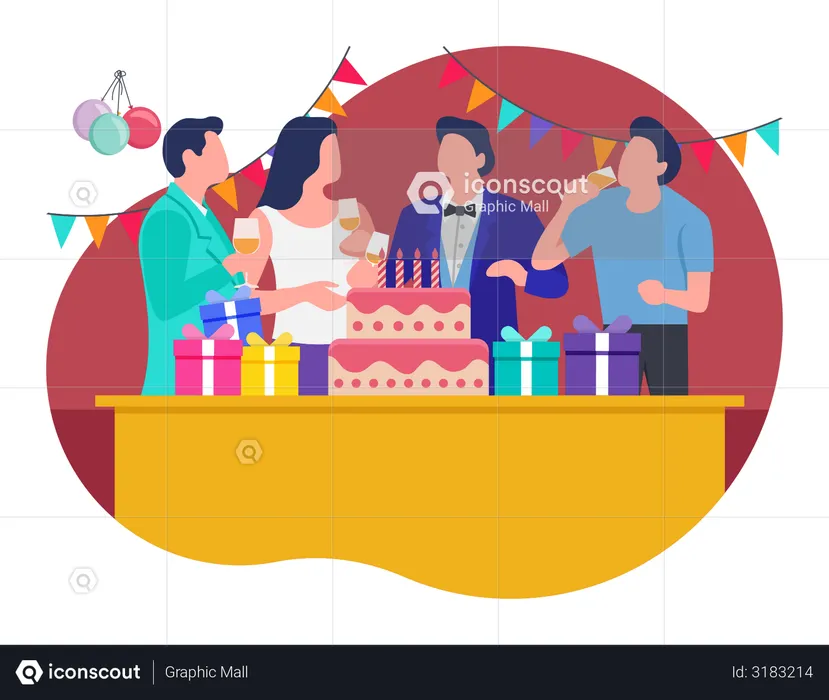 Birthday Celebration party  Illustration