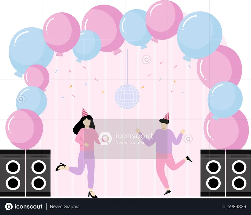 Birthday dj party  Illustration