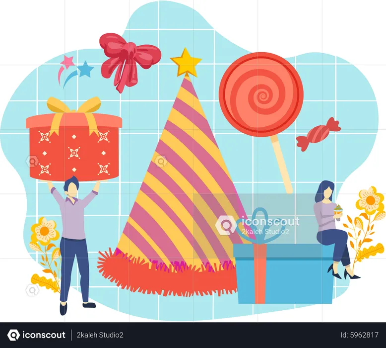 Birthday party decoration  Illustration