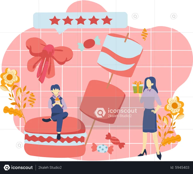 Birthday party feedback  Illustration