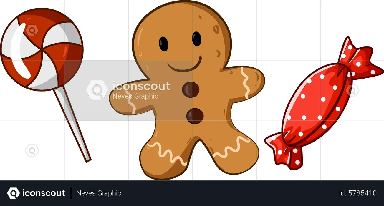Biscuit and candy Christmas  Illustration