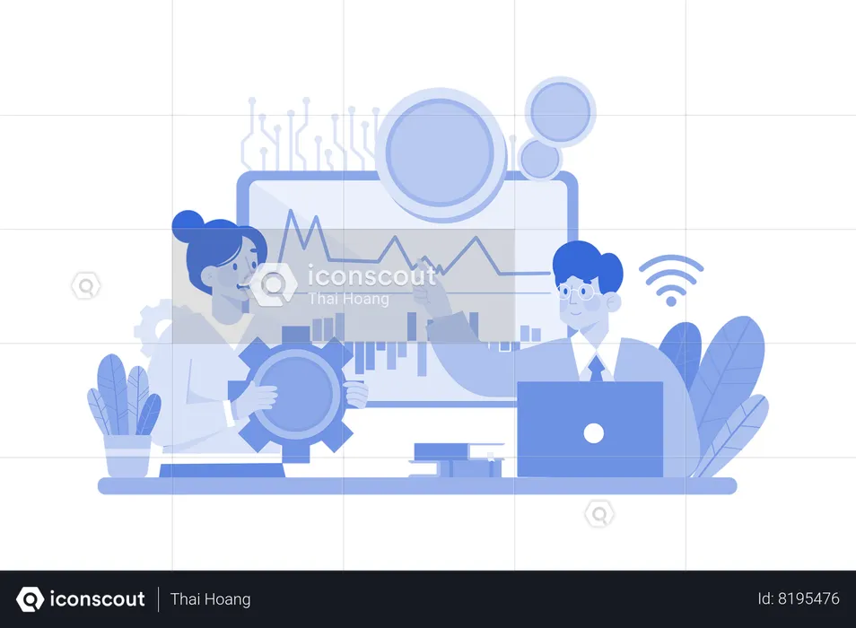 Bitcoin Analysing Team  Illustration