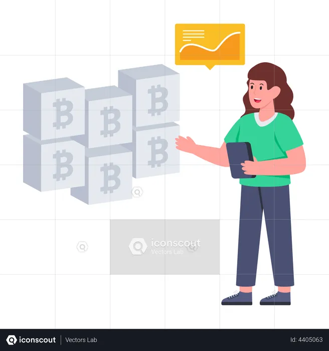 Bitcoin analyst doing crypto market analysis  Illustration