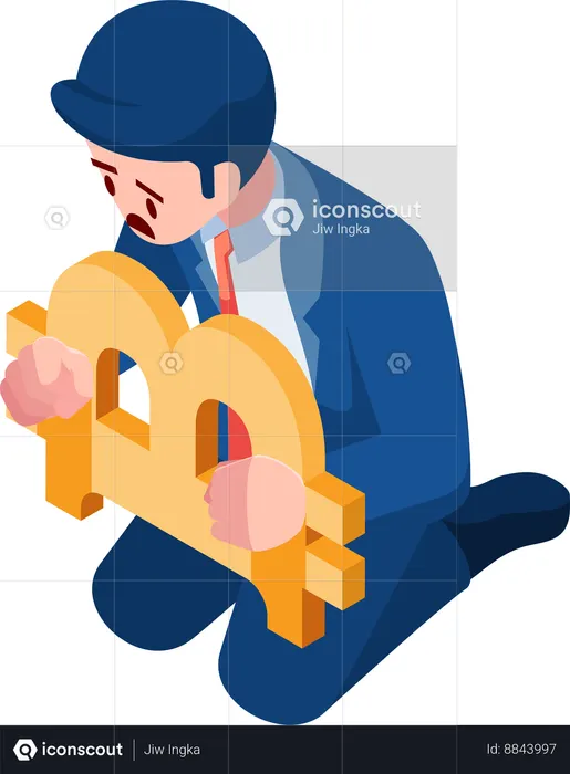 Bitcoin and Cryptocurrency Investment Crisis  Illustration