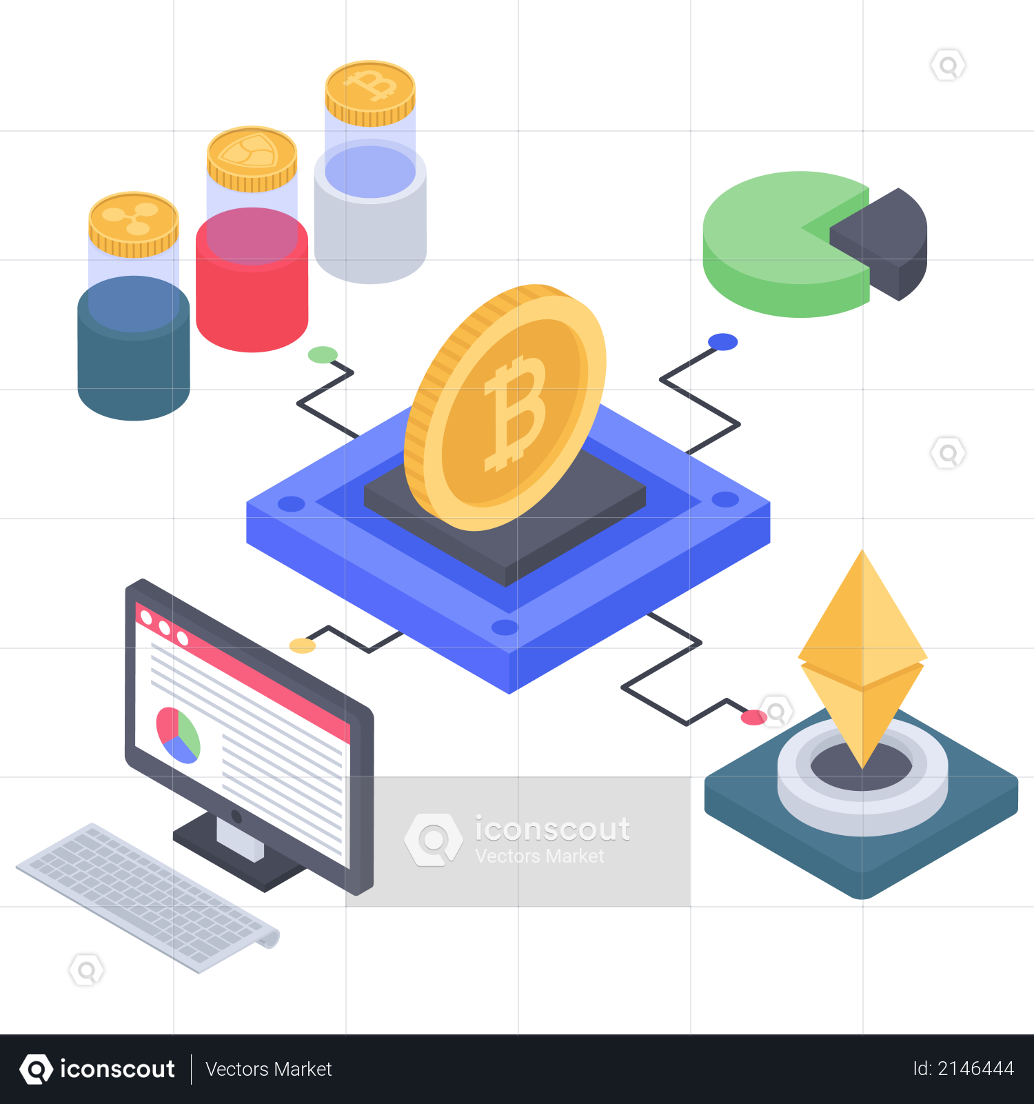 Bitcoin and Ethereum making structure Illustration