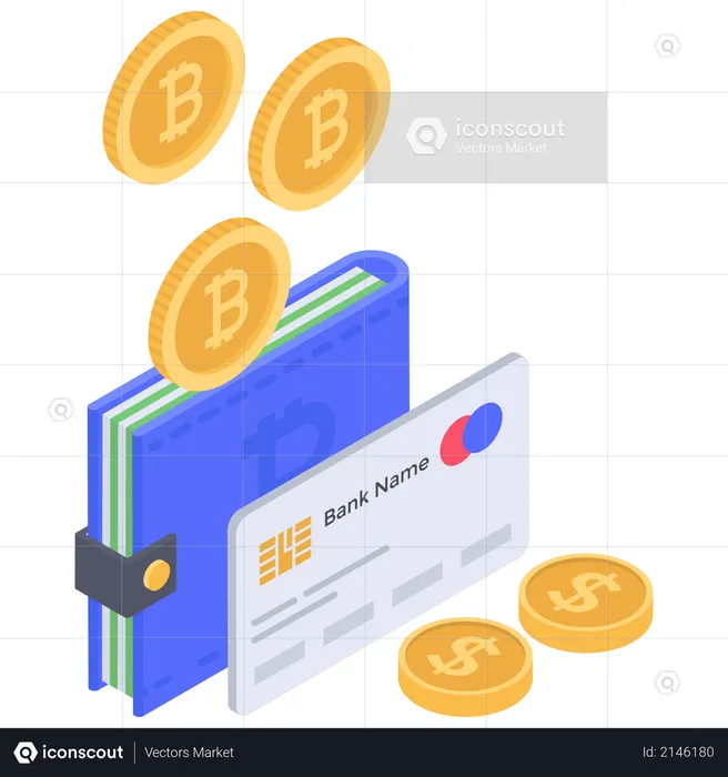 Bitcoin bank Wallet  Illustration