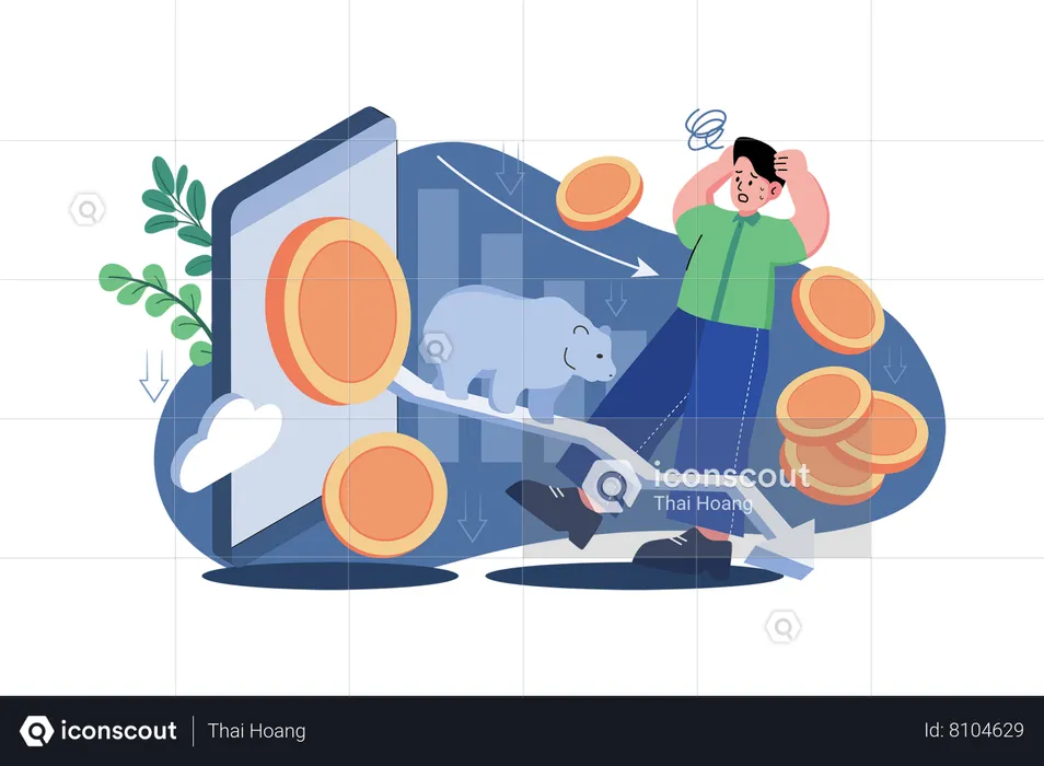 Bitcoin bearish market  Illustration