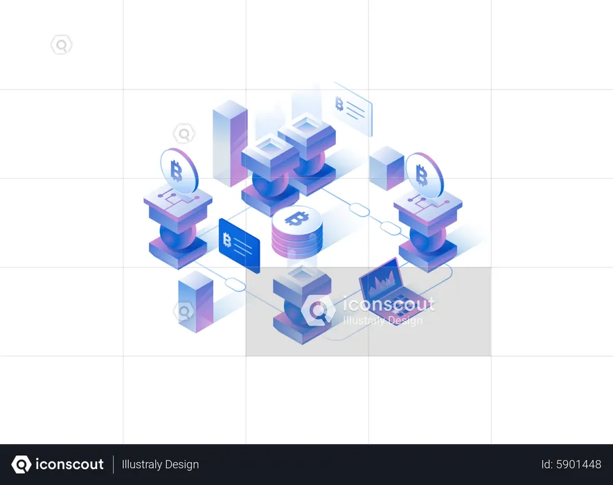 Bitcoin Blockchain  Illustration