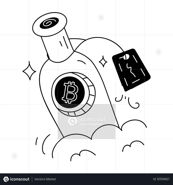 Bitcoin bottle  Illustration