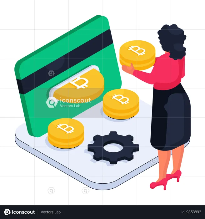 Bitcoin Card Payment  Illustration