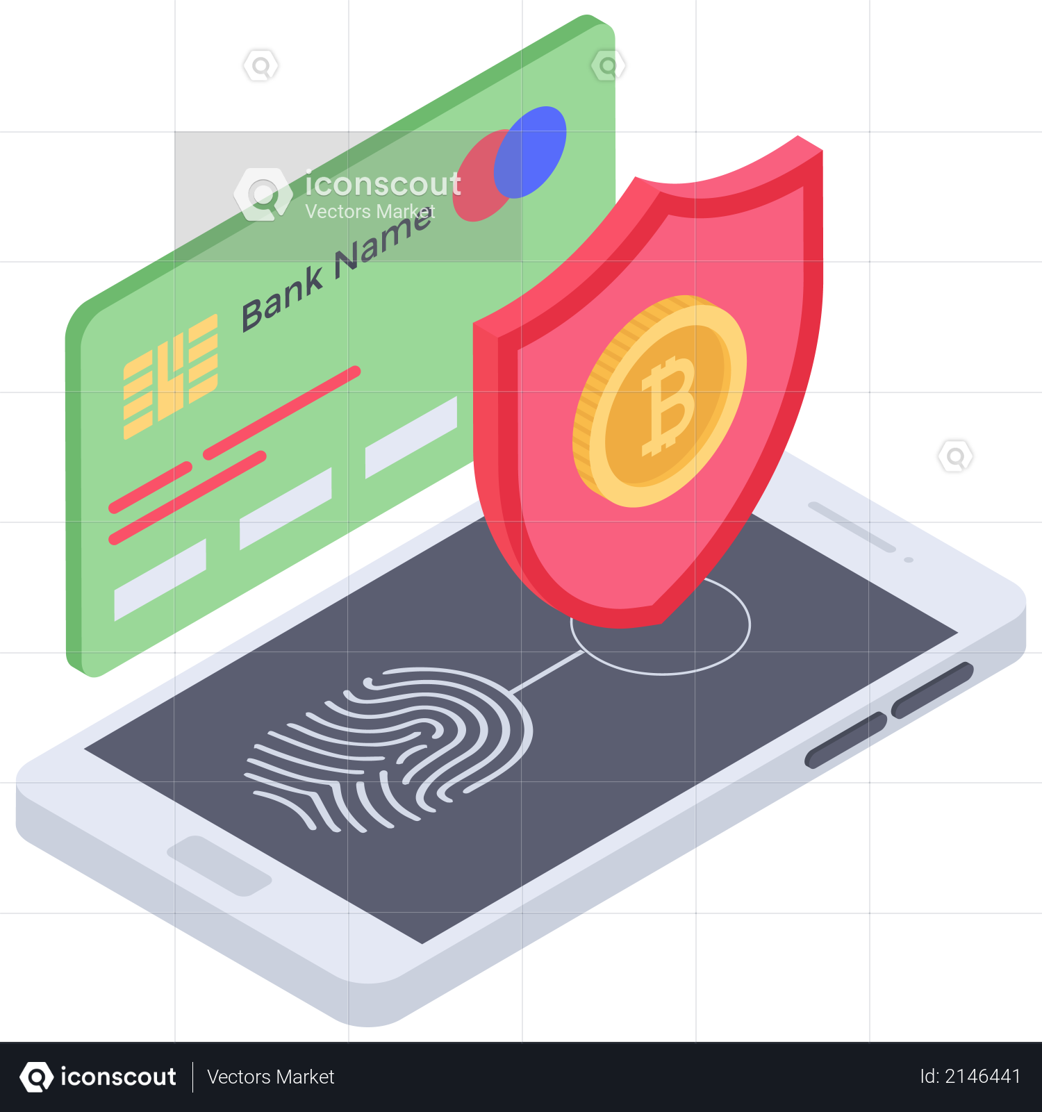 Bitcoin Card payment security Illustration