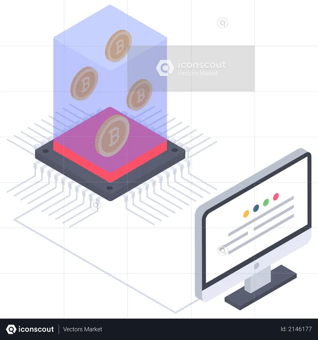 Bitcoin circuit connection  Illustration