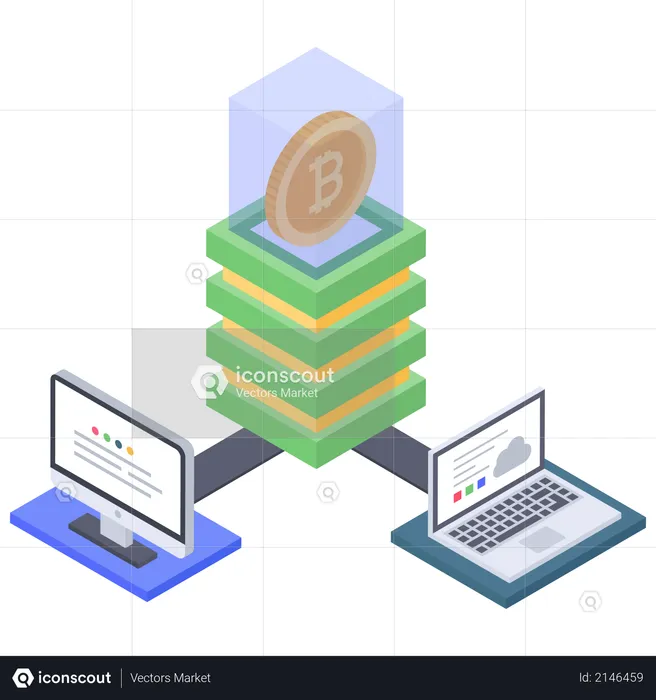 Bitcoin-Cloud-Server-Verbindungsfehler  Illustration