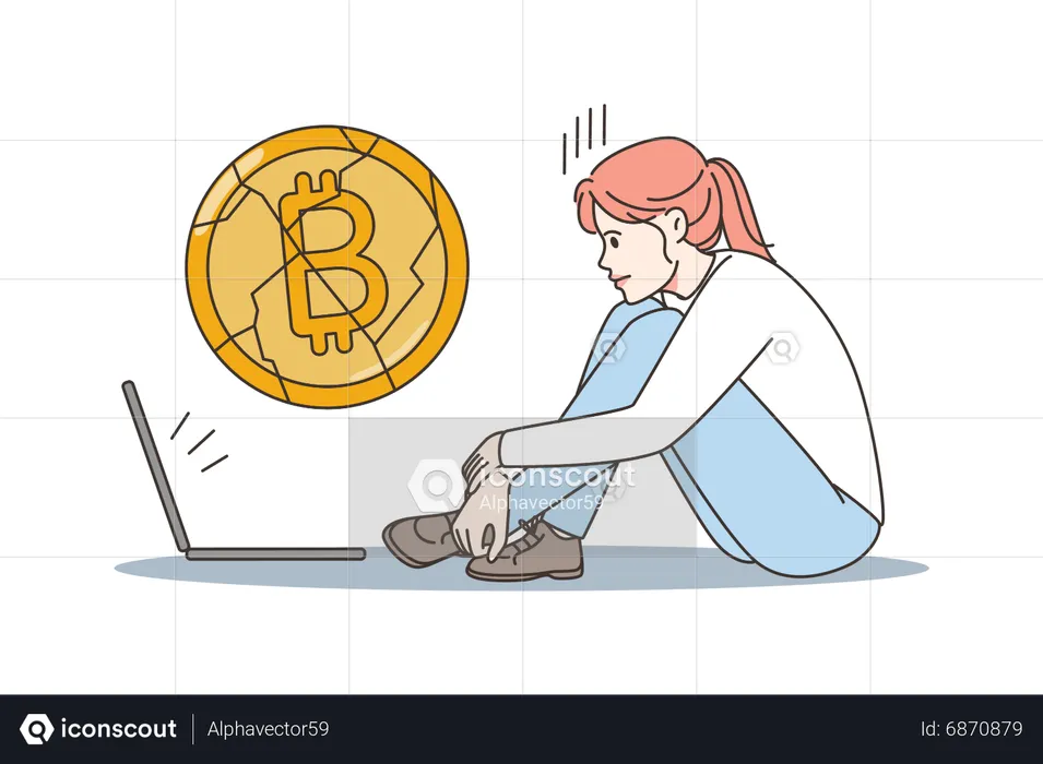 Queda do bitcoin  Ilustração