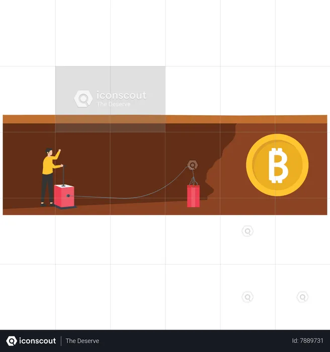 Extraction de crypto-monnaie Bitcoin  Illustration