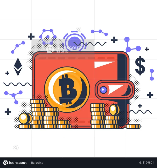 Bitcoin crypto wallet  Illustration