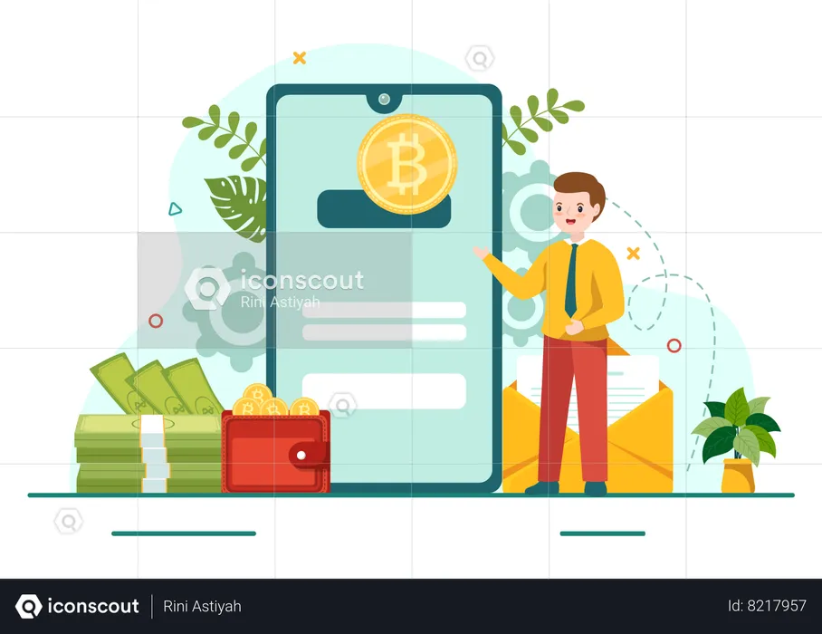 Bitcoin Cryptocurrency Coins  Illustration