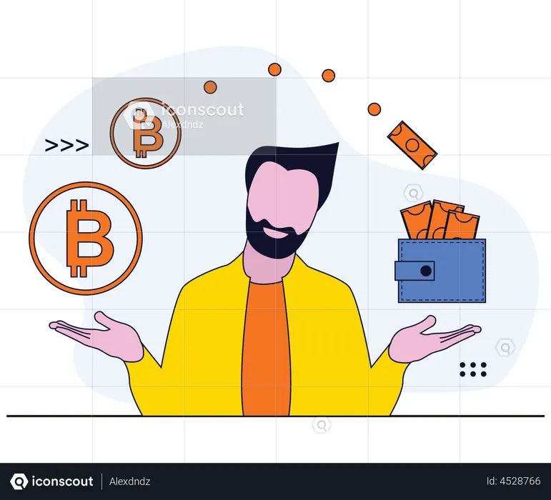 Bitcoin currency exchange  Illustration