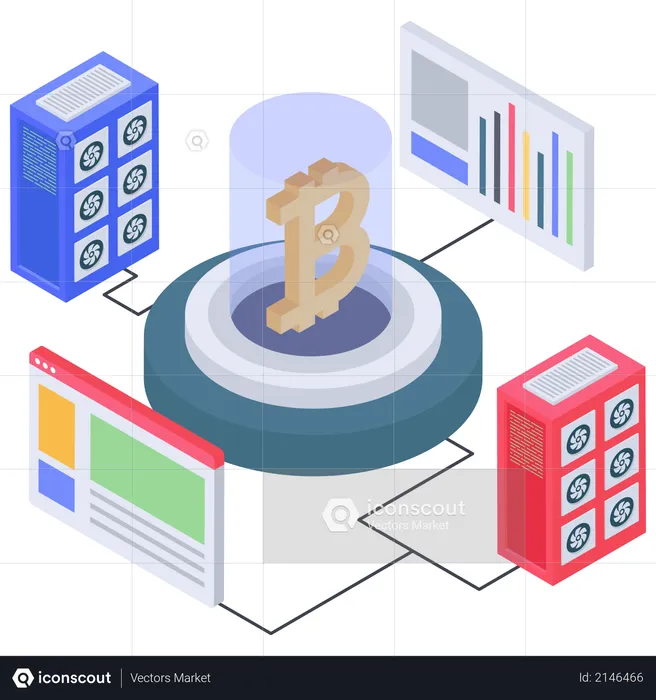 Bitcoin database connection and dashboard  Illustration