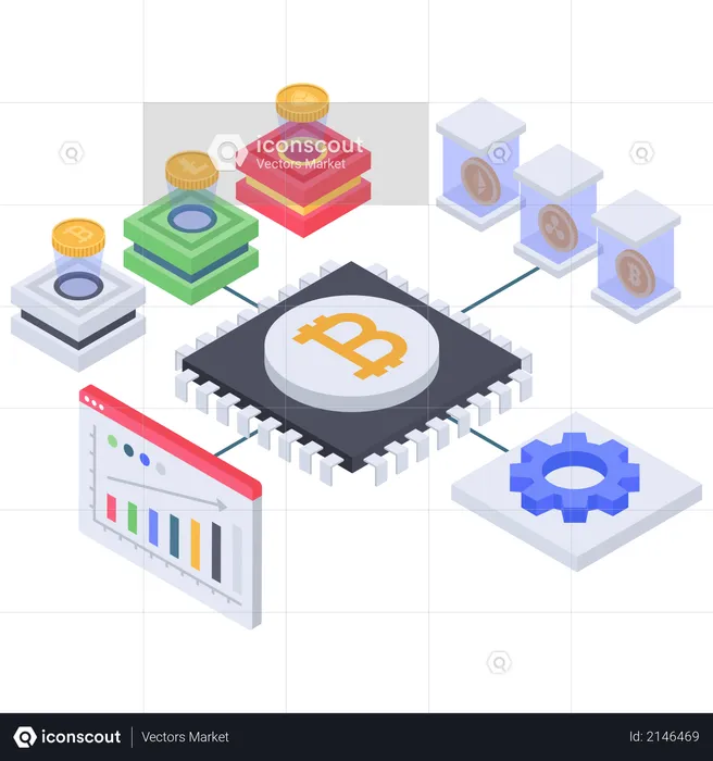 Bitcoin database management processor  Illustration