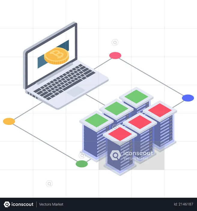 Bitcoin-Datenbankverbindung  Illustration