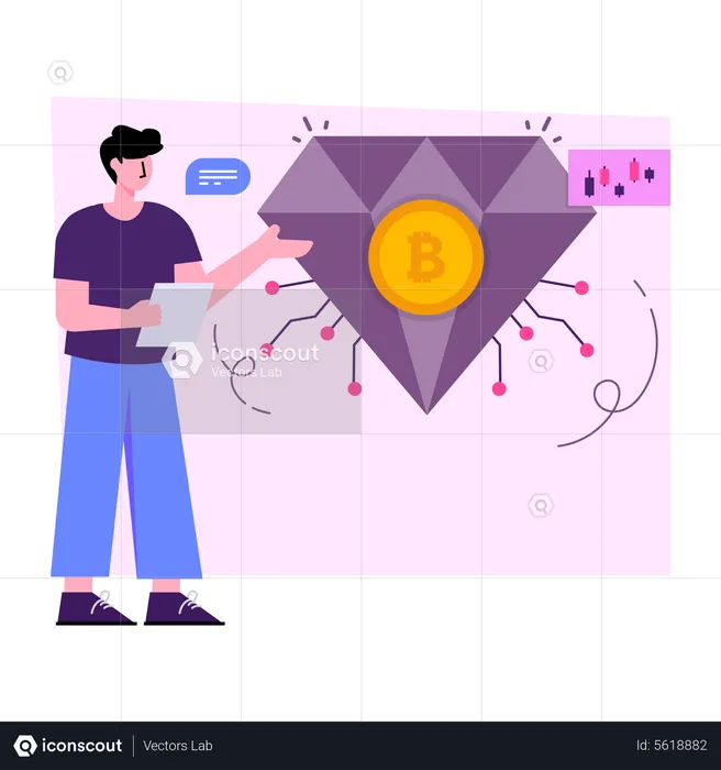 Bitcoin Diamond  Illustration