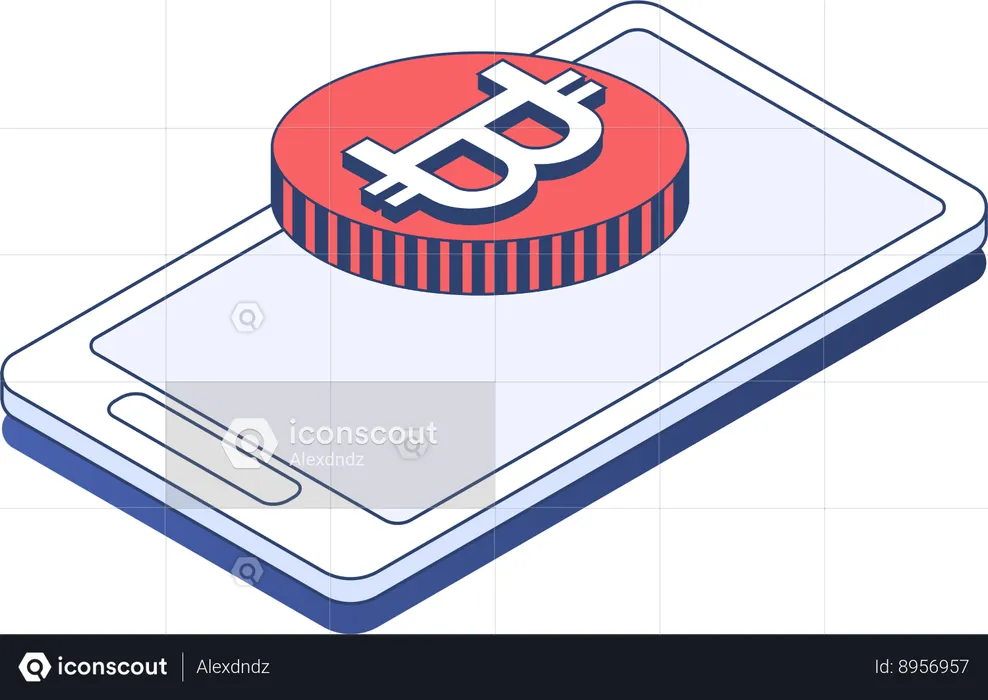 Bitcoins en línea  Ilustración